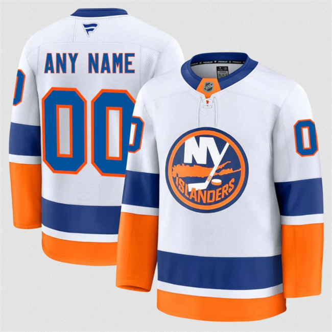 New York Islanders ACTIVE PLAYER Custom White 2024-25 Away Stitched Hockey Jersey New York Islanders ACTIVE PLAYER Custom White 2024-25 Away Stitched Hockey Jersey