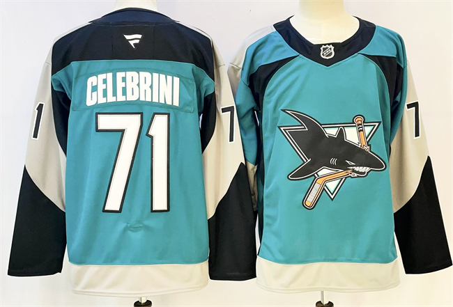 San Jose Sharks #71 Macklin Celebrini Teal 2025 Alternate Stitched Hockey Jersey San Jose Sharks #71 Macklin Celebrini Teal 2025 Alternate Stitched Hockey Jersey