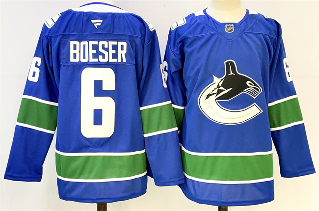 Vancouver Canucks #6 Brock Boeser Royal 2024-25 Home Stitched Hockey Jersey Vancouver Canucks #6 Brock Boeser Royal 2024-25 Home Stitched Hockey Jersey