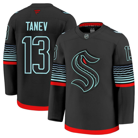 Seattle Kraken #13 Brandon Tanev Black Alternate Stitched Hockey Jersey Seattle Kraken #13 Brandon Tanev Black Alternate Stitched Hockey Jersey