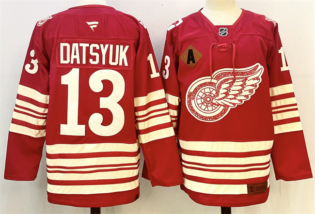 Detroit Red Wings #13 Pavel Datsyuk Red 2025-26 With A Patch Centennial Premium Stitched Hockey Jersey Detroit Red Wings #13 Pavel Datsyuk Red 2025-26 With A Patch Centennial Premium Stitched Hockey Jersey