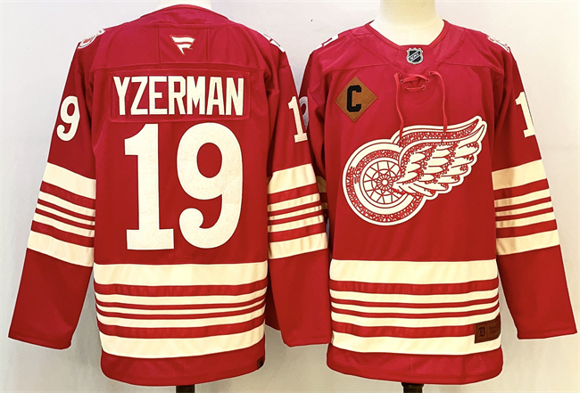 Detroit Red Wings #19 Steve Yzerman Red 2025-26 With C Patch Centennial Premium Stitched Hockey Jersey Detroit Red Wings #19 Steve Yzerman Red 2025-26 With C Patch Centennial Premium Stitched Hockey Jersey