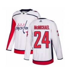 Washington Capitals #24 Connor McMichael Authentic White Away Hockey Jersey Washington Capitals #24 Connor McMichael Authentic White Away Hockey Jersey