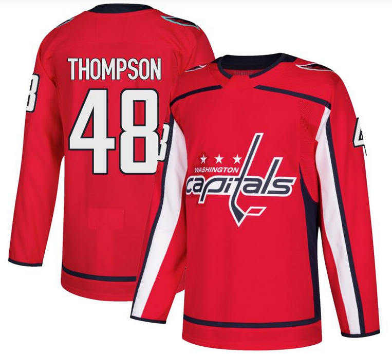 Washington Capitals #48 Logan Thompson Authentic Red Home Jersey Washington Capitals #48 Logan Thompson Authentic Red Home Jersey