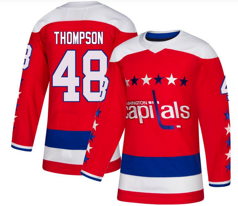 Washington Capitals #48 Logan Thompson Authentic Red Alternate Jersey Washington Capitals #48 Logan Thompson Authentic Red Alternate Jersey