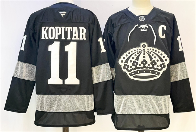 Los Angeles Kings #11 Anze Kopitar Black With C Patch Alternate Stitched Hockey Jersey Los Angeles Kings #11 Anze Kopitar Black With C Patch Alternate Stitched Hockey Jersey