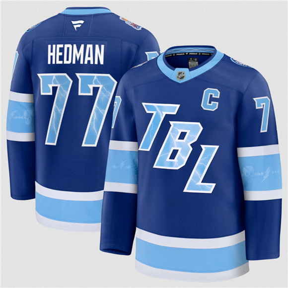 Tampa Bay Lightning #77 Victor Hedman Blue 2026 Stadium Series Stitched Jersey Tampa Bay Lightning #77 Victor Hedman Blue 2026 Stadium Series Stitched Jersey