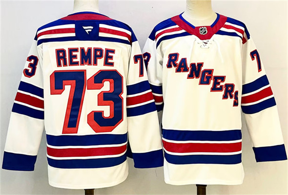 New York Rangers #73 Matt Rempe White 2024-25 Away Stitched Hockey Jersey New York Rangers #73 Matt Rempe White 2024-25 Away Stitched Hockey Jersey