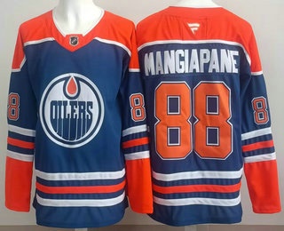 Edmonton Oilers #88 Andrew Mangiapane Blue Authentic Jersey Edmonton Oilers #88 Andrew Mangiapane Blue Authentic Jersey