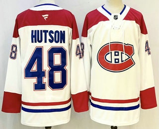 Montreal Canadiens #48 Lane Hutson White Authentic Jersey Montreal Canadiens #48 Lane Hutson White Authentic Jersey