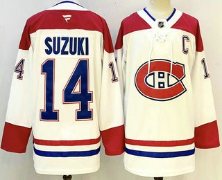 Montreal Canadiens #14 Nick Suzuki White Authentic Jersey Montreal Canadiens #14 Nick Suzuki White Authentic Jersey