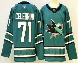 San Jose Sharks #71 Macklin Celebrini Teal Authentic Jersey San Jose Sharks #71 Macklin Celebrini Teal Authentic Jersey