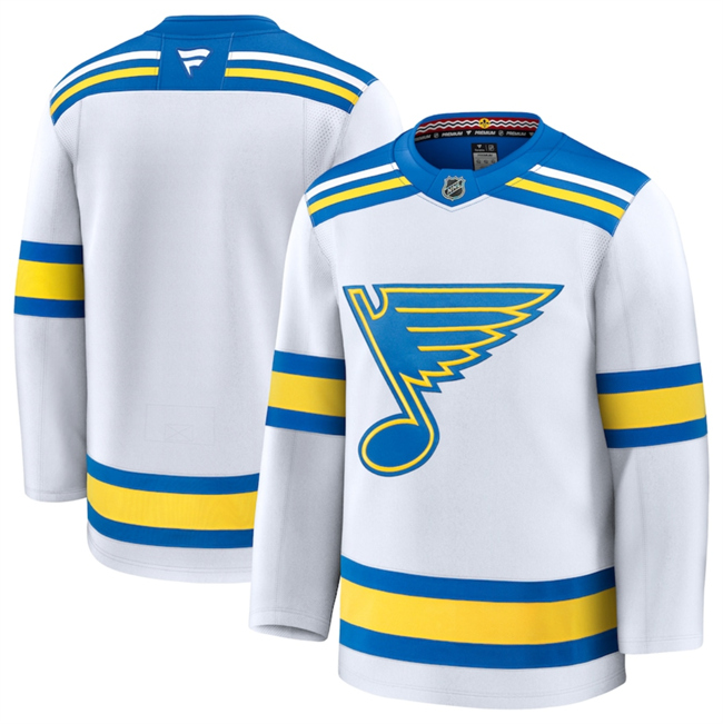 St. Louis Blues Blank White 2024-25 Away Stitched Hockey Jersey St. Louis Blues Blank White 2024-25 Away Stitched Hockey Jersey