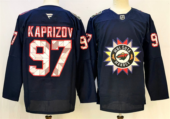 Minnesota Wild #97 Kirill Kaprizov Navy 2024-25 Stitched Hockey Jersey Minnesota Wild #97 Kirill Kaprizov Navy 2024-25 Stitched Hockey Jersey
