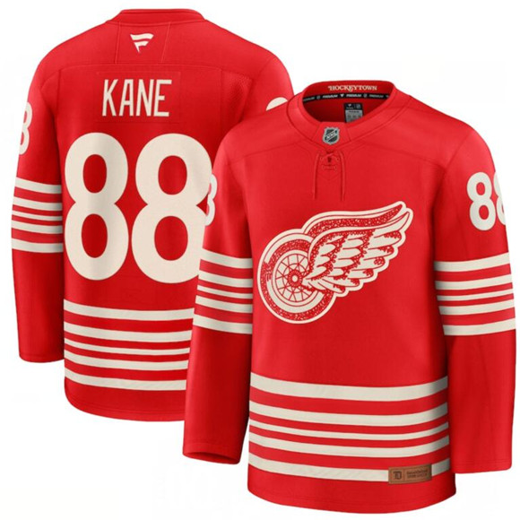 Detroit Red Wings #88 Patrick Kane Red 2025 Centennial Premium Stitched Jersey Detroit Red Wings #88 Patrick Kane Red 2025 Centennial Premium Stitched Jersey