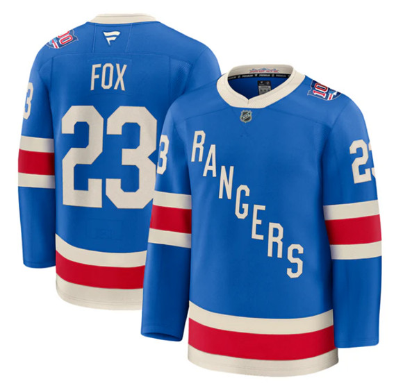 New York Rangers #23 Adam Fox Blue Centennial Stitched Hockey Jersey New York Rangers #23 Adam Fox Blue Centennial Stitched Hockey Jersey