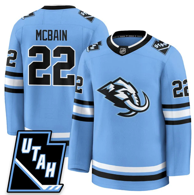 Utah Hockey Mammoth #22 Jack McBain 2025 Limited All Stitched Blue Jersey Utah Hockey Mammoth #22 Jack McBain 2025 Limited All Stitched Blue Jersey