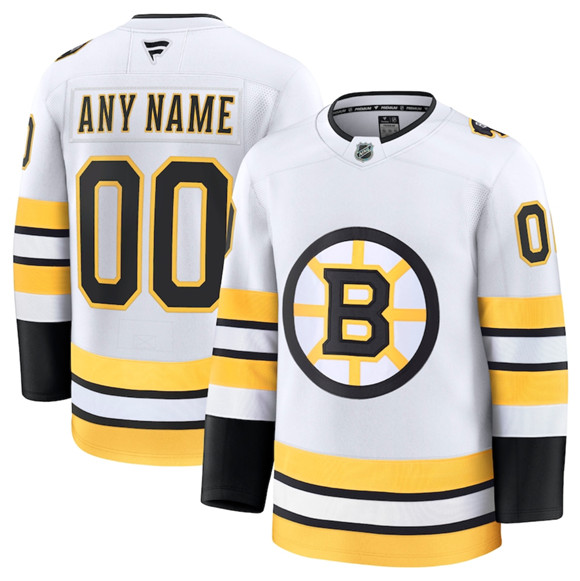 Boston Bruins Active Player Custom White 2025 Away Stitched Hockey Jersey Boston Bruins Active Player Custom White 2025 Away Stitched Hockey Jersey