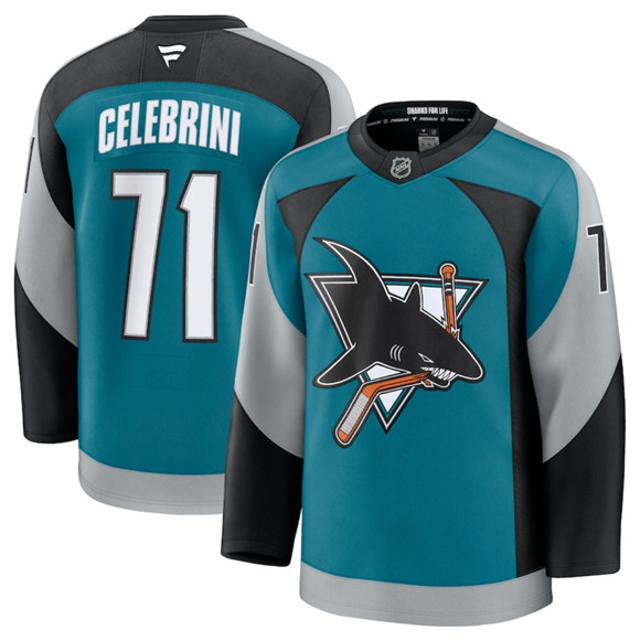 San Jose Sharks #71 Macklin Celebrini Teal 2025 Alternate Stitched Hockey Jersey San Jose Sharks #71 Macklin Celebrini Teal 2025 Alternate Stitched Hockey Jersey