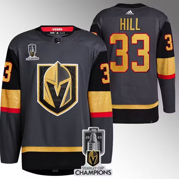 Vegas Golden Knights #33 Adin Hill Gray 2023 Stanley Cup Champions Stitched Jersey Vegas Golden Knights #33 Adin Hill Gray 2023 Stanley Cup Champions Stitched Jersey