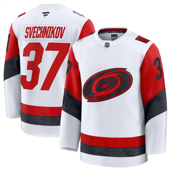 Carolina Hurricanes #37 Andrei Svechnikov White 2025 Away Stitched Hockey Jersey Carolina Hurricanes #37 Andrei Svechnikov White 2025 Away Stitched Hockey Jersey
