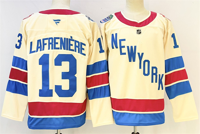 New York Rangers #13 Alexis Lafreniere Beige 2025-26 Winter Classic Stitched Hockey Jersey New York Rangers #13 Alexis Lafreniere Beige 2025-26 Winter Classic Stitched Hockey Jersey