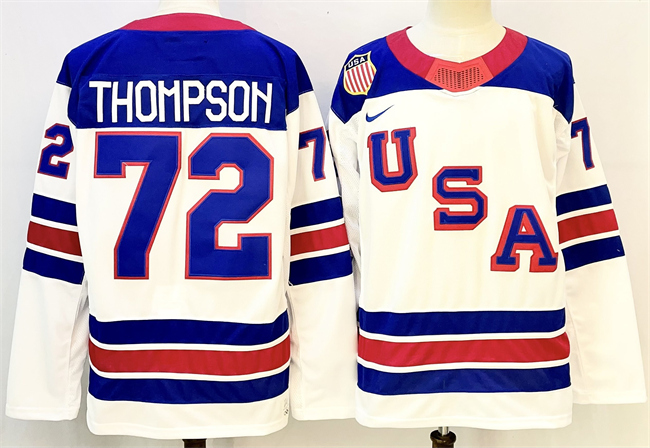 USA #72 Tage Thompson White 2025-2026 Stitched Jersey USA #72 Tage Thompson White 2025-2026 Stitched Jersey