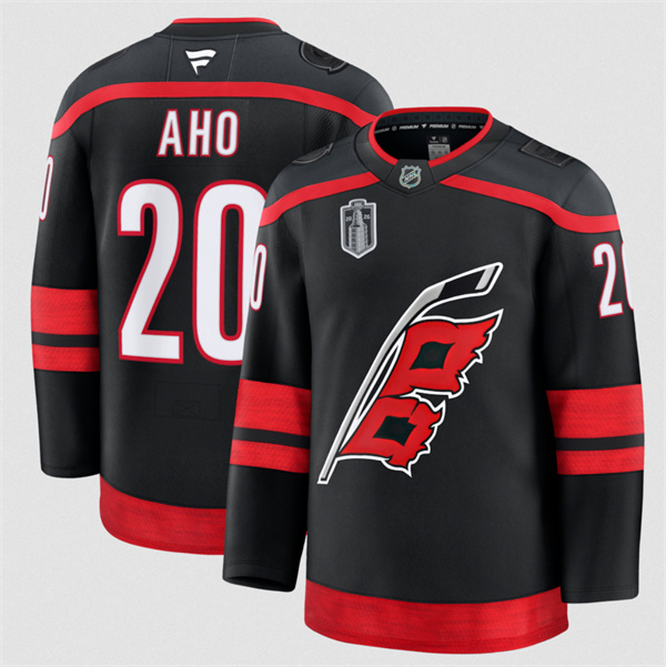 Carolina Hurricanes #20 Sebastian Aho Black 2026 Stanley Cup Final Home Premium Hockey Stitched Jersey Carolina Hurricanes #20 Sebastian Aho Black 2026 Stanley Cup Final Home Premium Hockey Stitched Jersey