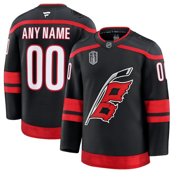 Carolina Hurricanes Active Player Custom Black 2026 Stanley Cup Final Home Premium Hockey Stitched Jersey Carolina Hurricanes Active Player Custom Black 2026 Stanley Cup Final Home Premium Hockey Stitched Jersey