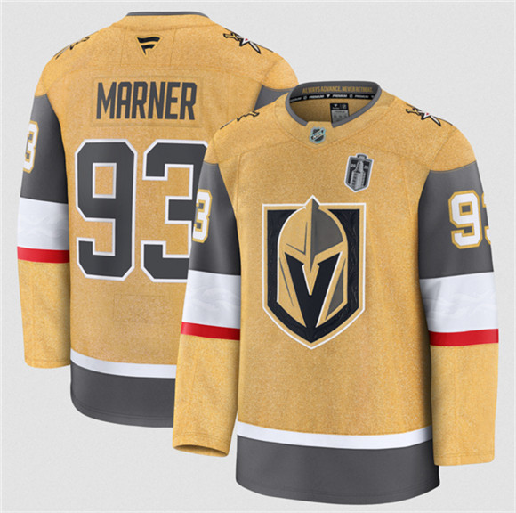 Vegas Golden Knights #93 Mitch Marner Gold 2026 Stanley Cup Final Patch Home Stitched Hockey Jersey Vegas Golden Knights #93 Mitch Marner Gold 2026 Stanley Cup Final Patch Home Stitched Hockey Jersey
