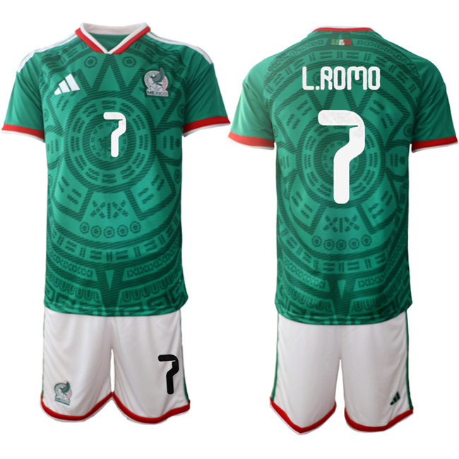 Mexico #7 Luis Romo Green 2025-26 Home Soccer Jersey Suit Mexico #7 Luis Romo Green 2025-26 Home Soccer Jersey Suit
