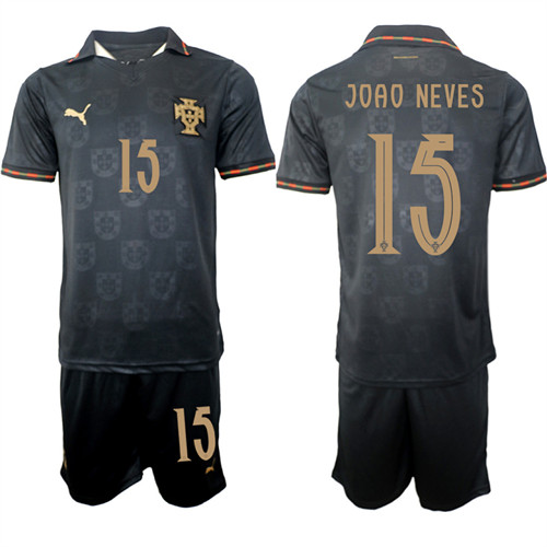 Portugal #15 JOAO NEVES National Team FIFA x World Cup 2026 Away Gray On Eusebio special edition Jersey
