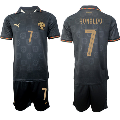 Portugal #7 RONALDO National Team FIFA x World Cup 2026 Away Gray On Eusebio special edition Jersey