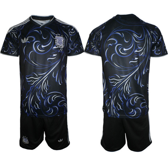 Argentina Blank Away Soccer Jersey Suit