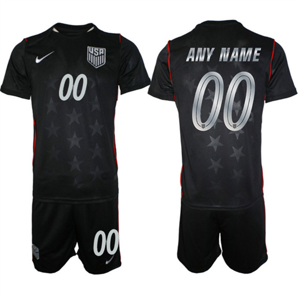 United States Custom Black 2026 Away Soccer Jersey Suit