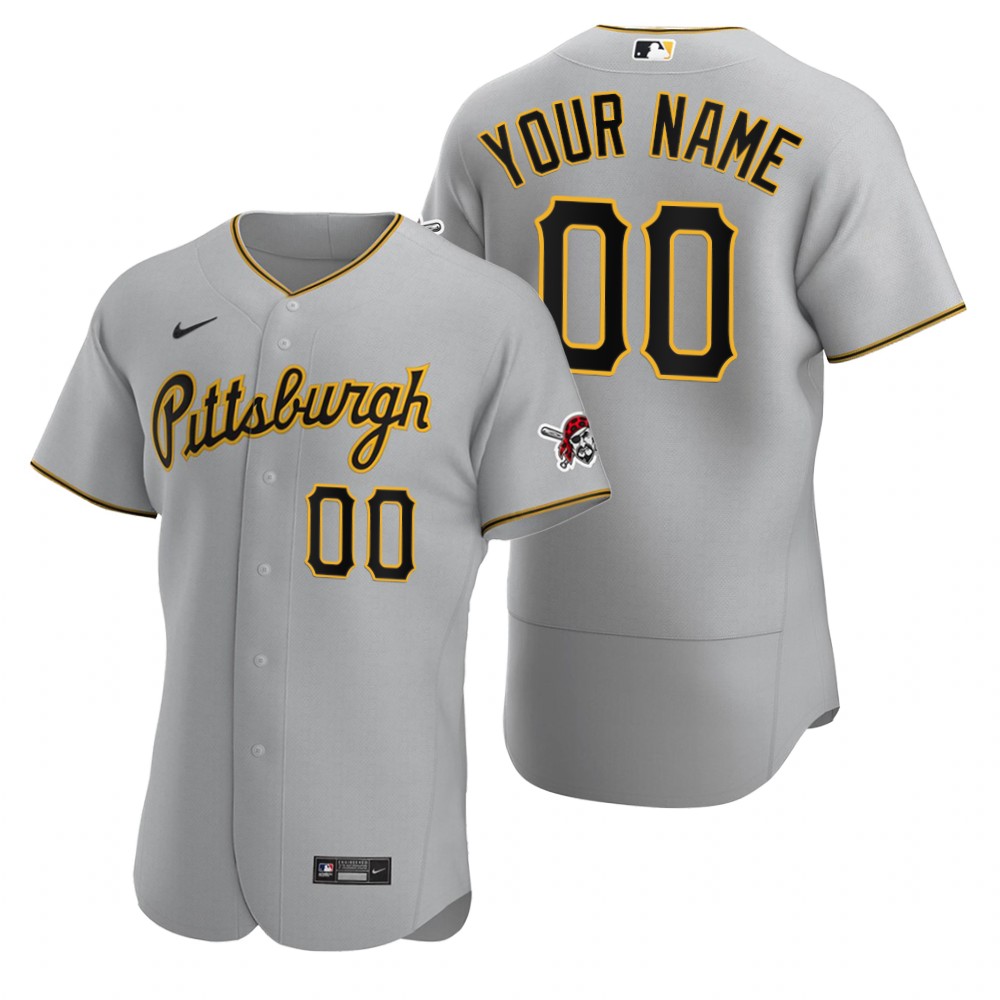Pittsburgh Pirates Custom Nike Gray Stitched MLB Flex Base 2020 Road Jersey