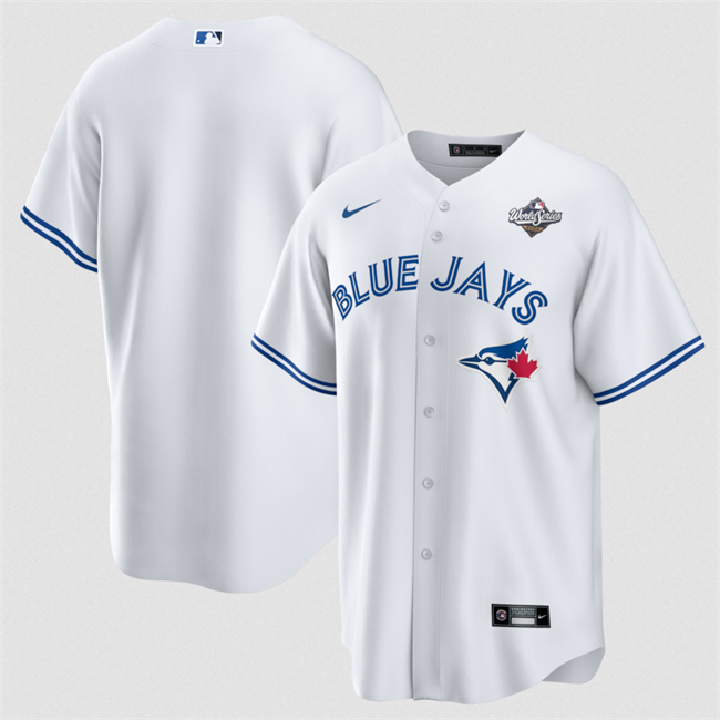 Toronto Blue Jays Blank White 2025 World Series Home Cool Base Stitched Baseball Jersey  Toronto Blue Jays Blank White 2025 World Series Home Cool Base Stitched Baseball Jersey