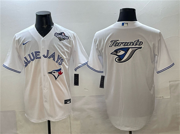 Toronto Blue Jays Team Big Logo White 2025 World Series Home Cool Base Stitched Baseball Jersey Toronto Blue Jays Team Big Logo White 2025 World Series Home Cool Base Stitched Baseball Jersey