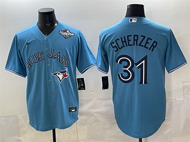 Toronto Blue Jays #31 Max Scherzer Blue 2025 World Series Cool Base Stitched Baseball Jersey Toronto Blue Jays #31 Max Scherzer Blue 2025 World Series Cool Base Stitched Baseball Jersey