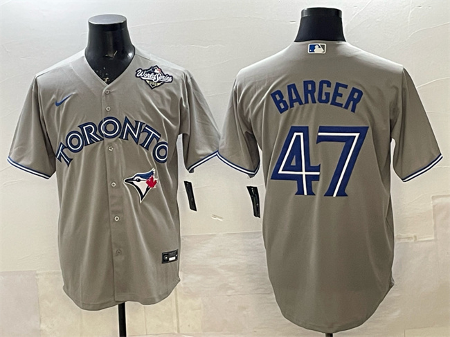 Toronto Blue Jays #47 Addison Barger Gray 2025 World Series Cool Base Stitched Baseball Jersey Toronto Blue Jays #47 Addison Barger Gray 2025 World Series Cool Base Stitched Baseball Jersey