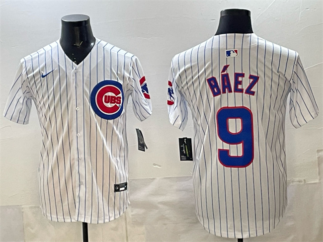 Chicago Cubs #9 Javier Baez White Home Limited Stitched Baseball Jersey Chicago Cubs #9 Javier Baez White Home Limited Stitched Baseball Jersey