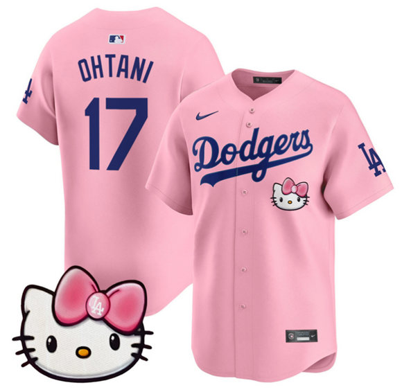 Los Angeles Dodgers #17 Shohei Ohtani Pink 2025 Hello Kitty Vapor Limited Stitched Baseball Jersey