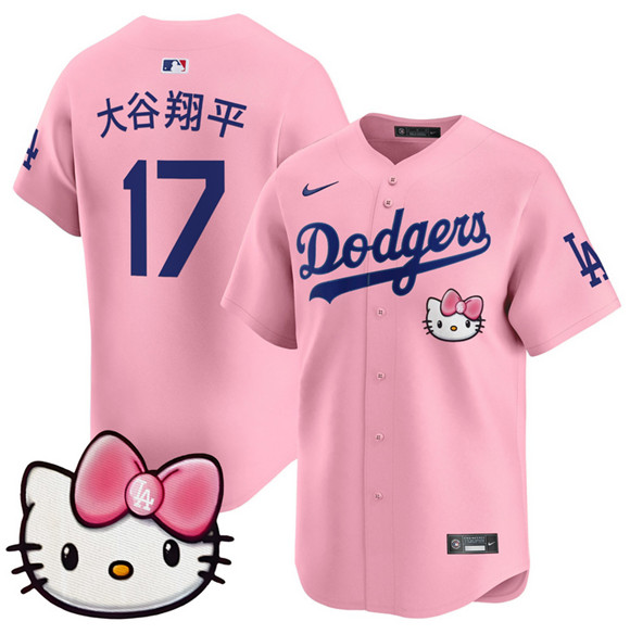 Los Angeles Dodgers #17 ??????? Pink 2025 Hello Kitty Vapor Limited Stitched Baseball Jersey