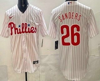 Philadelphia Phillies #26 Miles Sanders White Cool Base Jersey