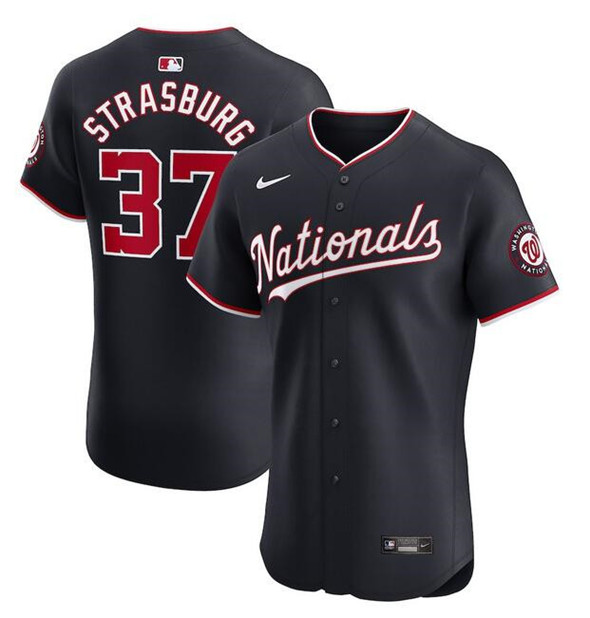 Washington Nationals #37 Stephen Strasburg Navy Alternate Elite Stitched Baseball Jersey