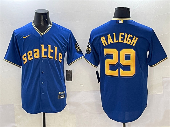 Seattle Mariners #29 Cal Raleigh Royal City Connect Cool Base Stitched Baseball Jersey