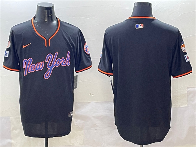 New York Mets Blank Black 2025 Spring Training Stitched Baseball Jersey