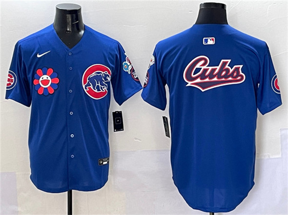 Chicago Cubs Team Big Logo Royal 2025 Tokyo Series Limited Stitched Baseball Jersey
