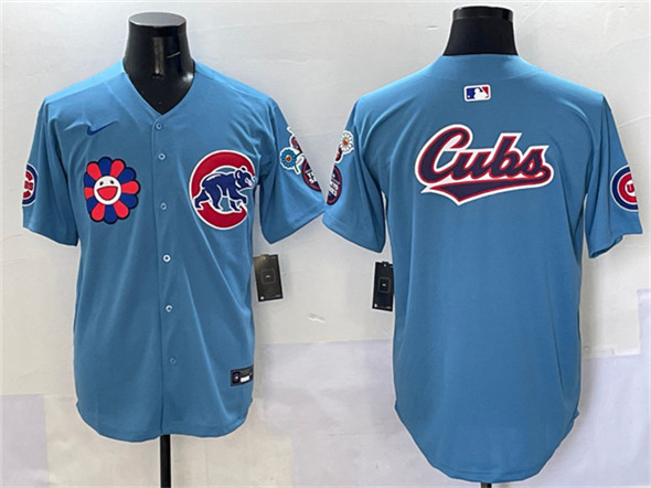 Chicago Cubs Team Big Logo Blue 2025 Tokyo Series 2nd Alternate Limited Stitched Baseball Jersey