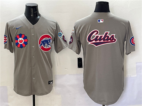 Chicago Cubs Team Big Logo Gray 2025 Tokyo Series Limited Stitched Baseball Jersey